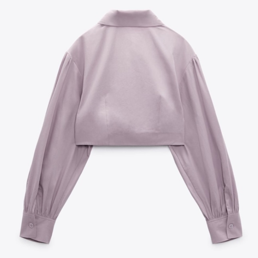 NWT Zara Voluminous Cropped Poplin Shirt - Picture 6 of 10